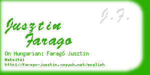 jusztin farago business card